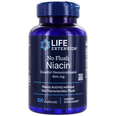 Niacina Sem Flush 800 mg. - Cápsulas 100 Life Extension