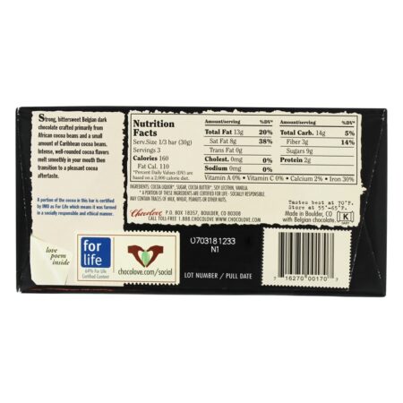 Barra de chocolate escuro forte - 3.2 oz. Chocolove - Image 2