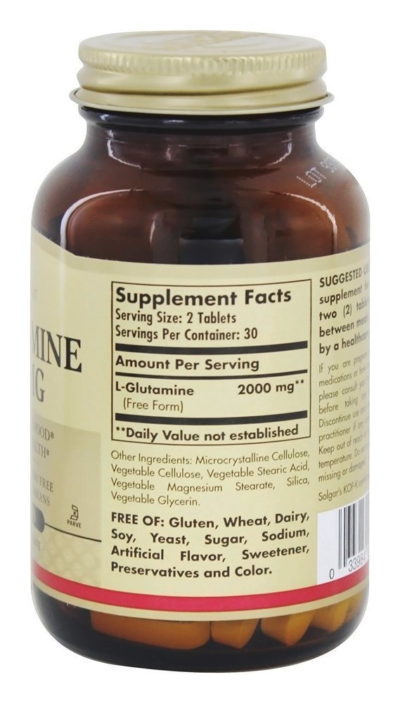 L-Glutamina 1000 mg. - 60 Tablets Solgar - Imagem 2