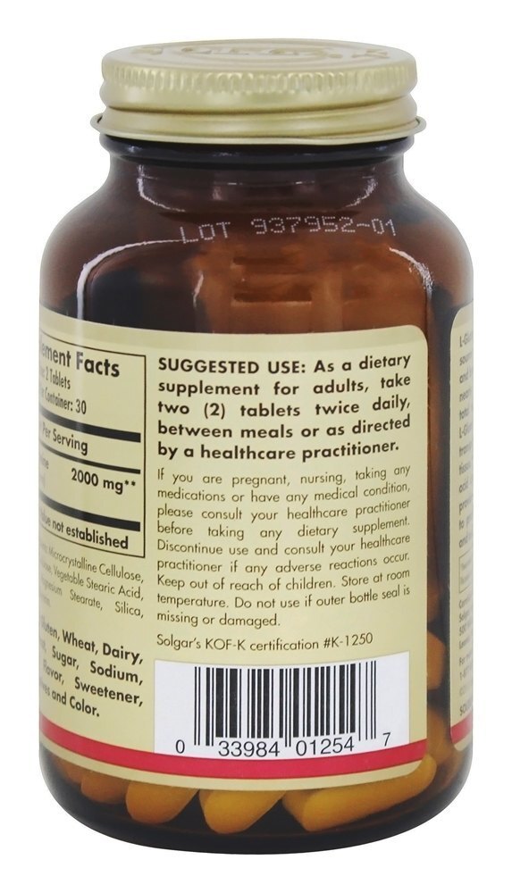 L-Glutamina 1000 mg. - 60 Tablets Solgar - Imagem 3