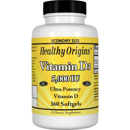 Vitamina D3 5000 UI - 360 Softgels Healthy Origins