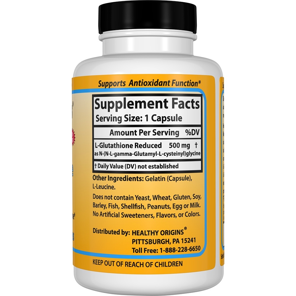 Setria L-Glutationa Reduzida 500 mg. - Cápsulas 60 Healthy Origins - Imagem 2