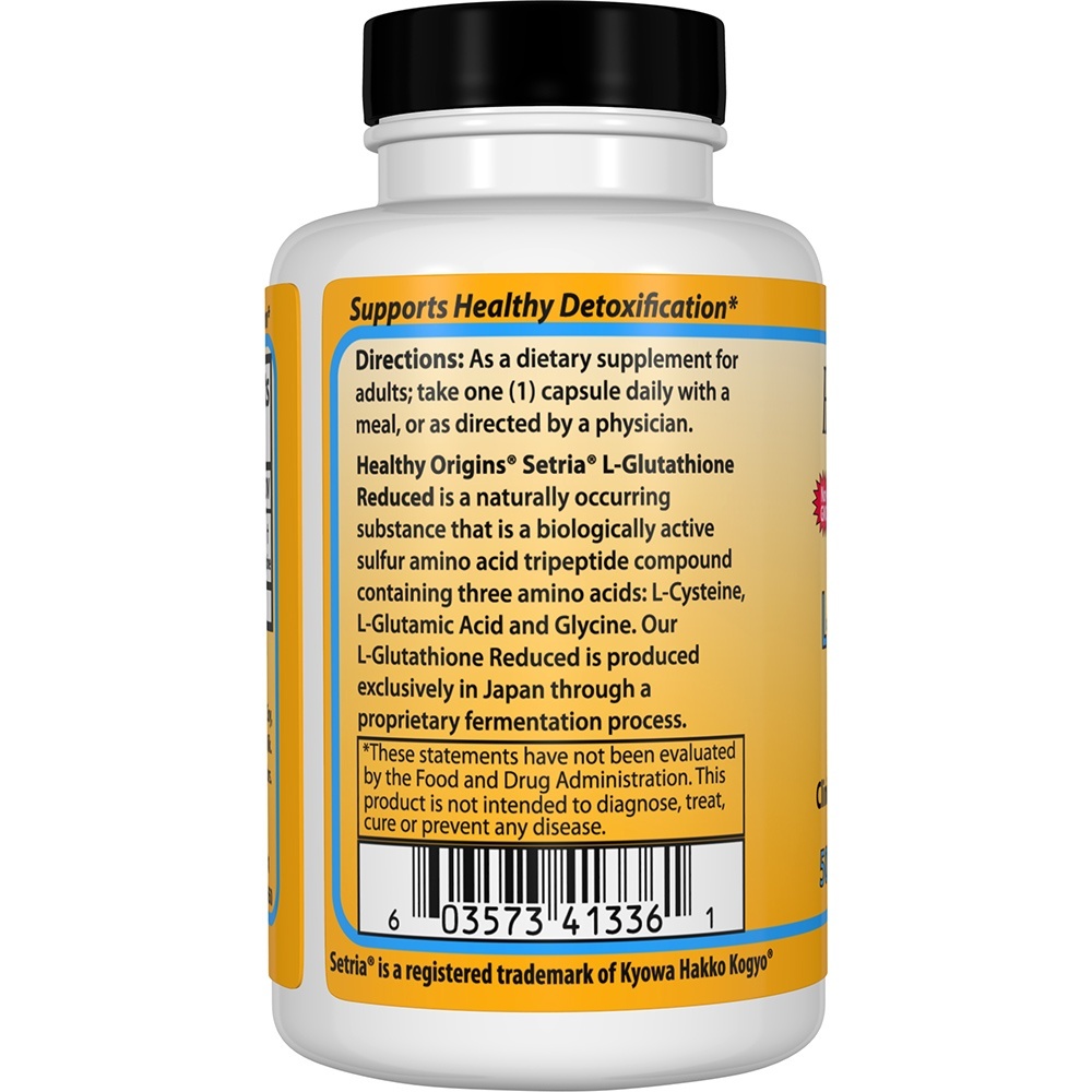 Setria L-Glutationa Reduzida 500 mg. - Cápsulas 60 Healthy Origins - Imagem 3