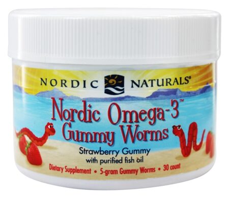 Omega-3 Nórdico Gominhas Sabor Morango - 30 Gummies Nordic Naturals