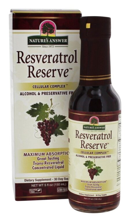 Resveratrol Reserve Complexo para Longevidade Celular - 5 fl. oz. Nature's Answer