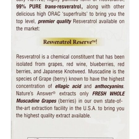 Resveratrol Reserve Complexo para Longevidade Celular - 5 fl. oz. Nature's Answer - Imagem 3
