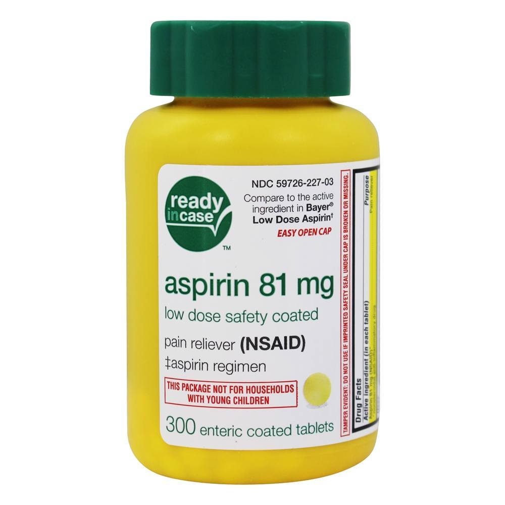 Aspirina Analgésico para Adultos de Baixa Potência 81 mg. - 300 Comprimidos com Life Extension entérico Life Extension