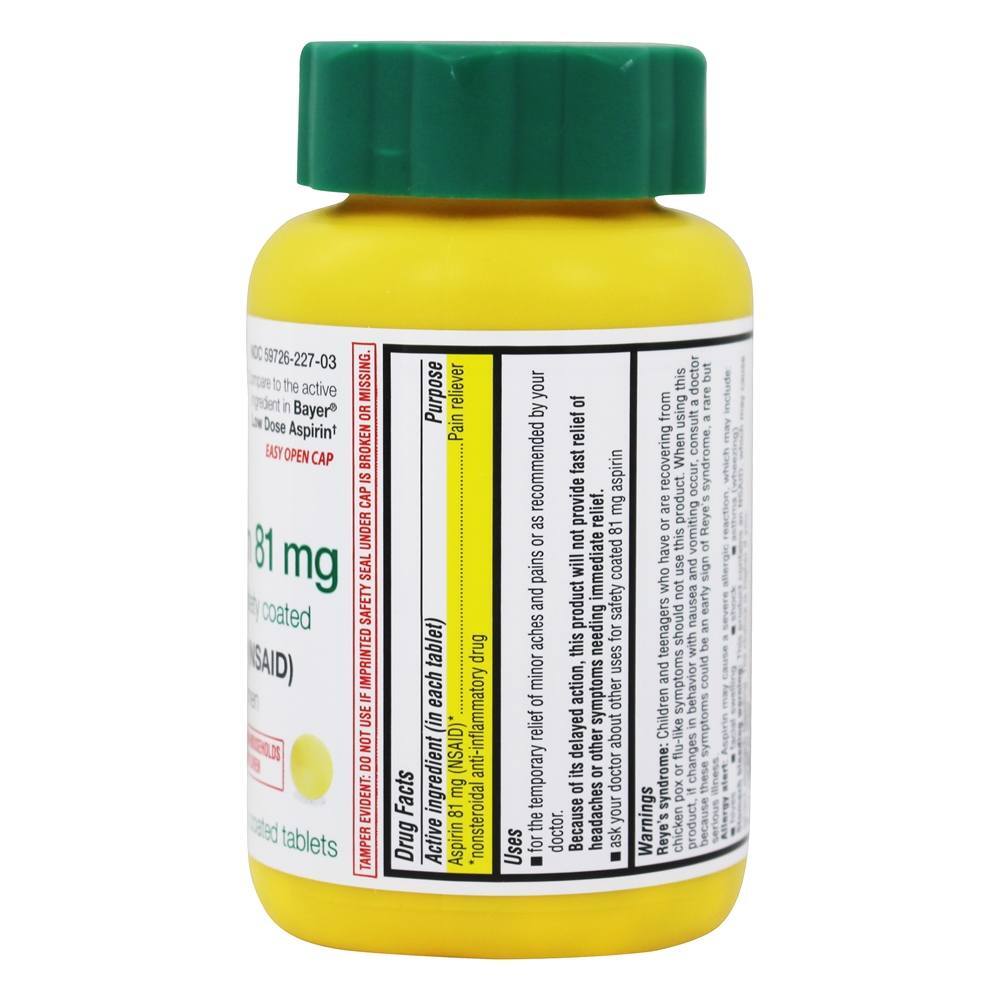 Aspirina Analgésico para Adultos de Baixa Potência 81 mg. - 300 Comprimidos com Life Extension entérico Life Extension - Imagem 2