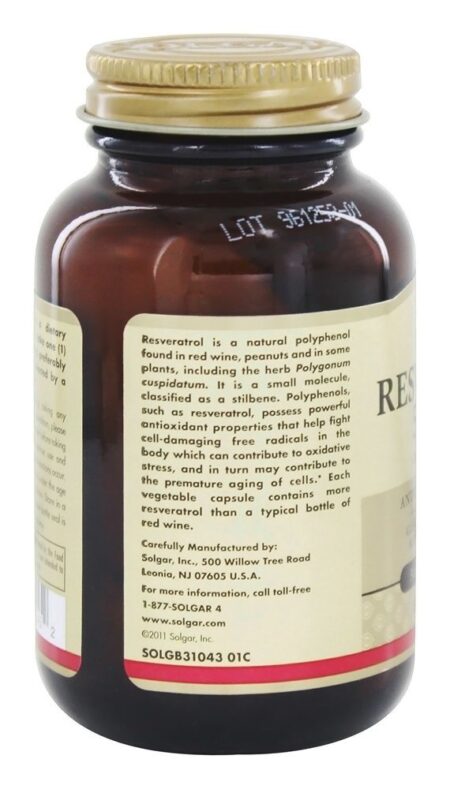 Resveratrol 500 mg. - Cápsulas vegetarianas 30 Solgar - Image 4