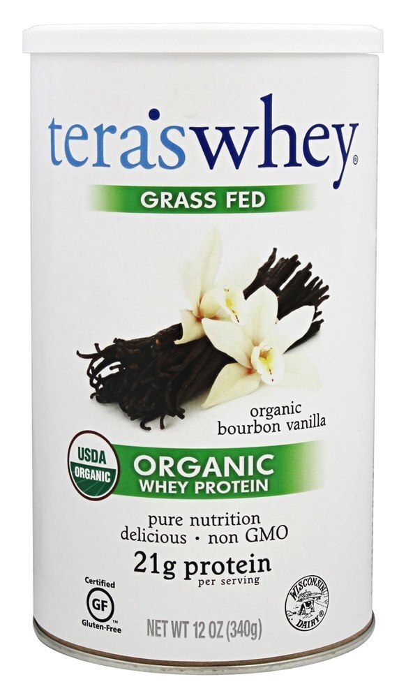 Orgânico Grama Alimentado Soro de leite coalhado Proteína Bourbon Baunilha - 12 oz. Tera's Whey