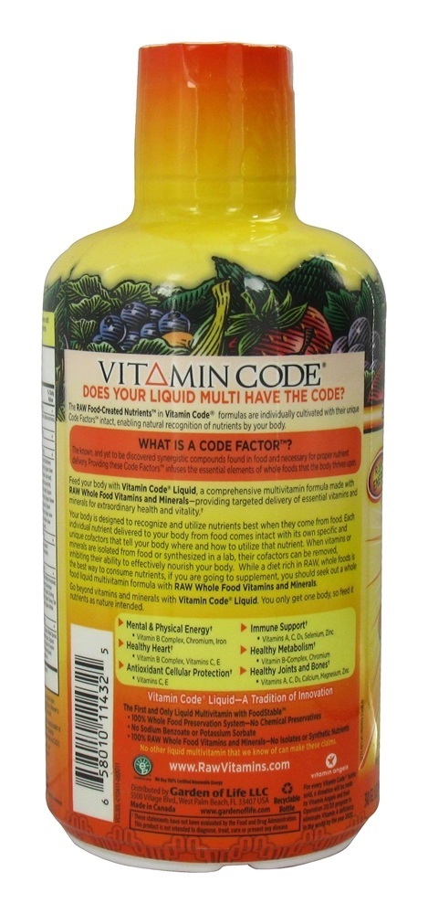 Manjericão líquido da fórmula multivitamina líquida do código de vitamina - 30 fl. oz. Garden of Life - Imagem 3