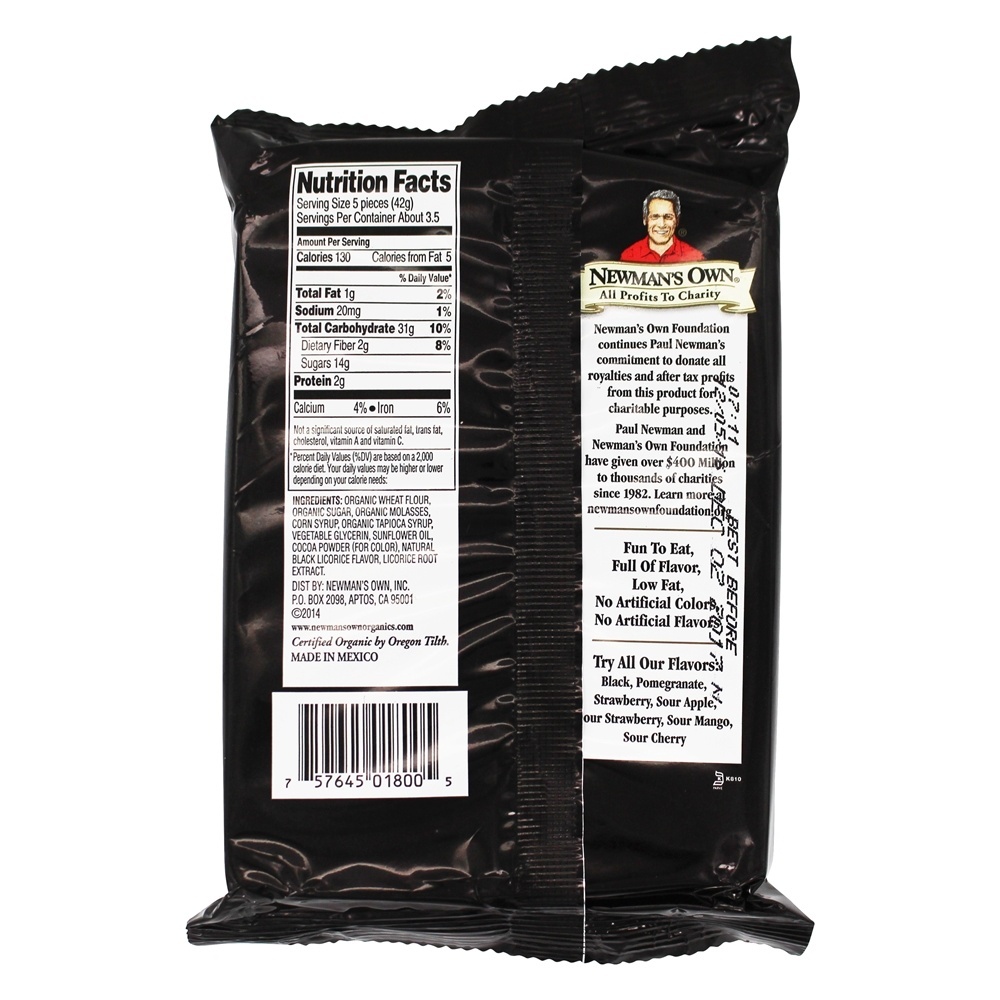 Alcaçuz Twist Black Licorice - 5 oz. Newman's Own Organics - Imagem 2