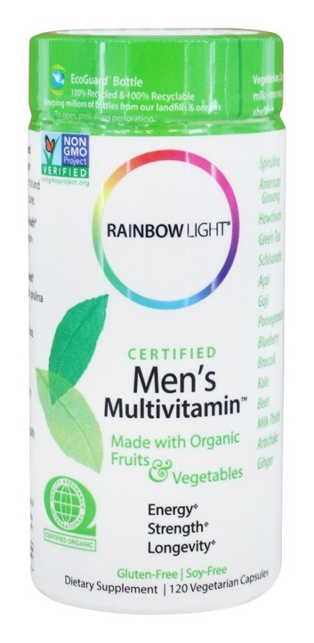 Multivitamínico certificado para homens orgânicos - Cápsulas vegetarianas 120 Rainbow Light