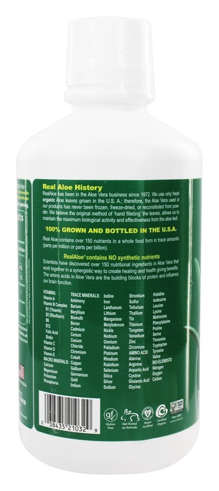 Suco Orgânico Real Aloe Vera - 32 fl. oz. Real Aloe - Imagem 3