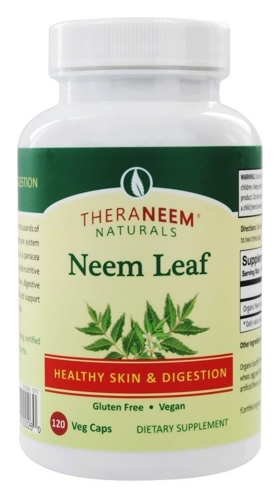 Pele saudável e digestão de folhas de Neem - Cápsulas vegetarianas 120 Organix South