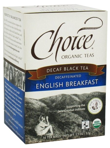 Café da Manhã Inglês Descafeinado - 16 Saquinhos de Chá Choice Organic Teas