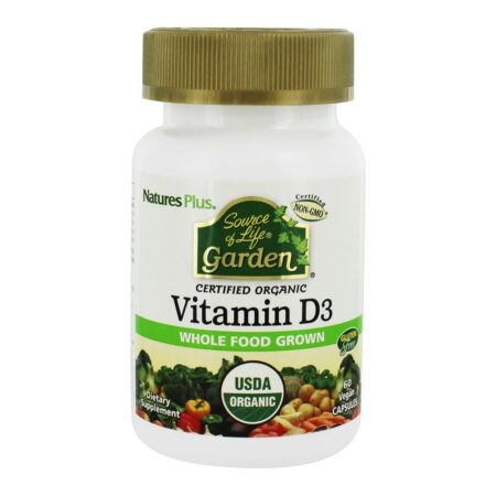 Source Of Life Garden Vitamina D3 Orgânica 5000 UI - 60 Tampas veganas Natures Plus - Image 2