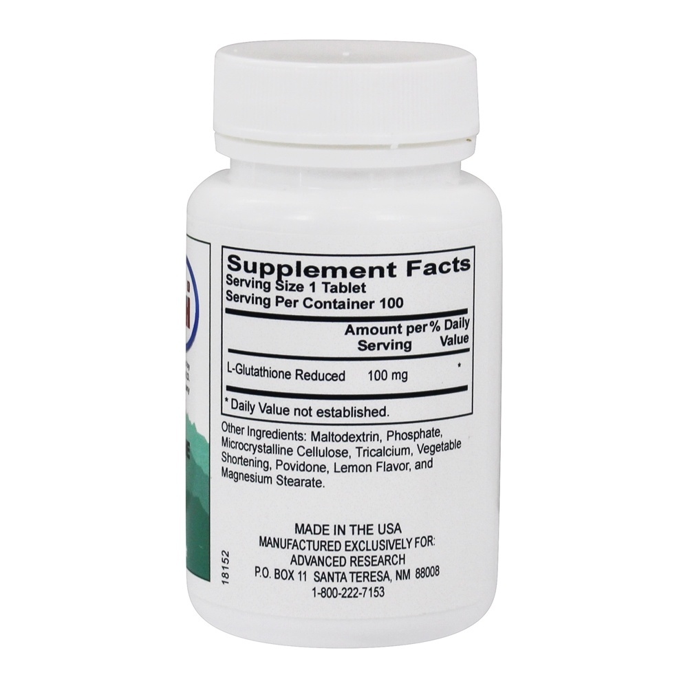L-glutationa 100 mg. - 100 Tablets Advanced Research - Imagem 2