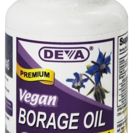 Óleo de Borragem Vegano Com Omega-6 & GLA – Cápsulas vegetarianas 90 Deva Nutrition — foto 1