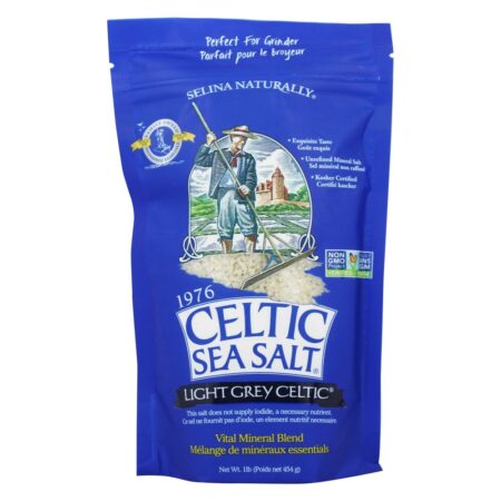 Vital Mineral Misturar Resealable Saco Luz Cinza Celta - 1 lb. Celtic Sea Salt