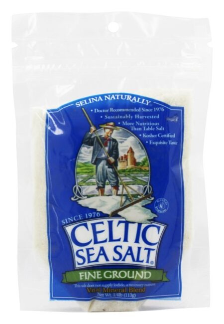 Terra fina do saco Resealable da mistura mineral vital - 4 oz. Celtic Sea Salt