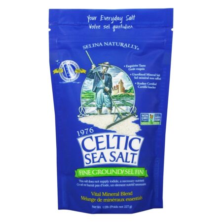 Terra fina do saco Resealable da mistura mineral vital - 8 oz. Celtic Sea Salt