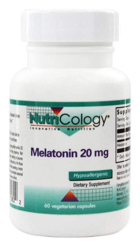 Melatonina 20 mg. - Cápsulas vegetarianas 60 Nutricology