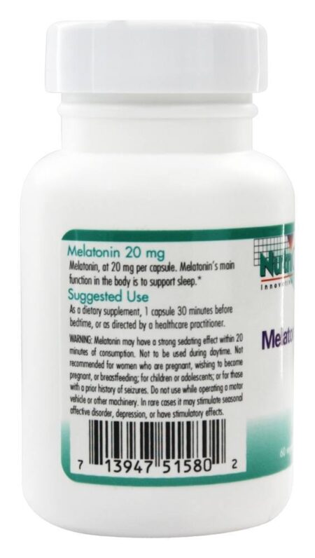 Melatonina 20 mg. - Cápsulas vegetarianas 60 Nutricology - Image 3