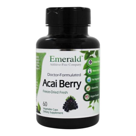 Açaí Berry liofilizado fresco - 60 Cápsulas Vegetarianas Anteriormente FruitrientsXEmerald Labs