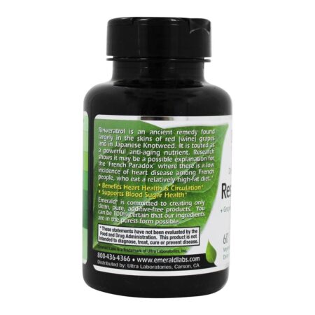 Respiratrol Trans-Resveratrol Hi-Potência Padronizada 250 mg. - 60 Cápsulas Vegetarianas Anteriormente FruitrientsXEmerald Labs - Image 3