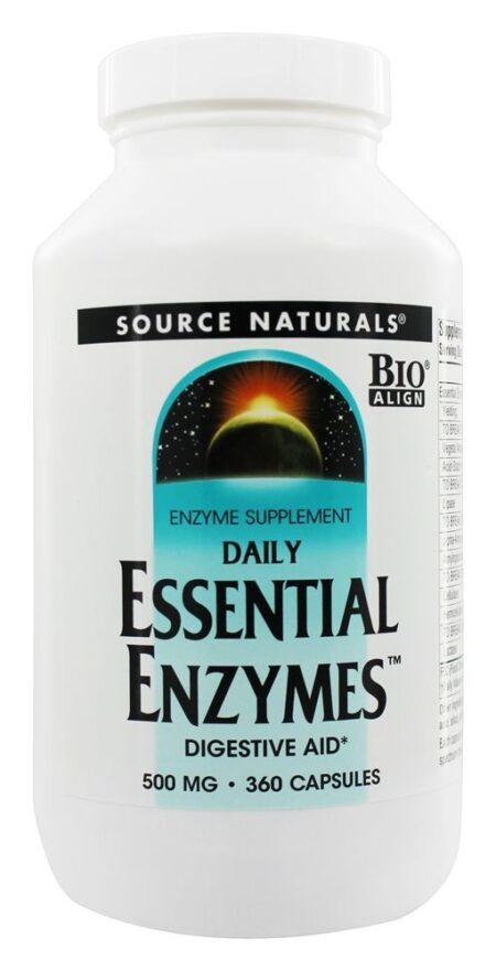 Enzimas Essenciais Diárias 500 mg. - Cápsulas 360 Source Naturals