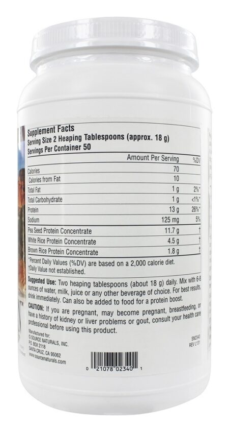 Proteína Vegan Completa Pró-VegaTein em Pó - 32 oz. Source Naturals - Image 2