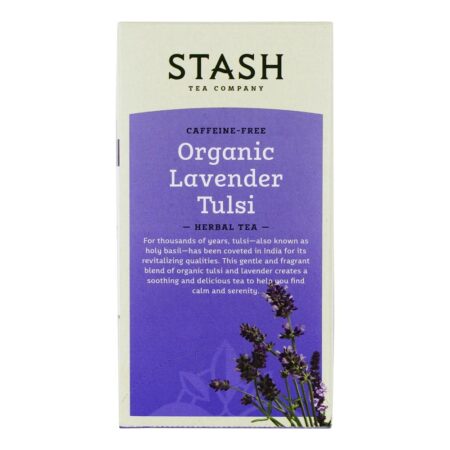 Chá de ervas Tulsi de lavanda orgânica sem cafeína - 18 Saquinhos de Chá Stash Tea - Image 4