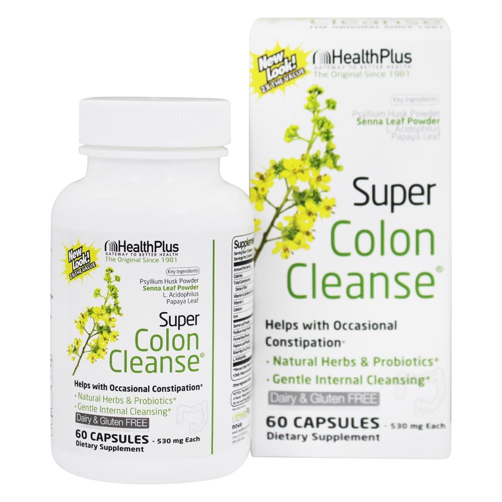 Super Colon Cleanse - Apoio Para Constipação Ocasional - Cápsulas 60 Health Plus
