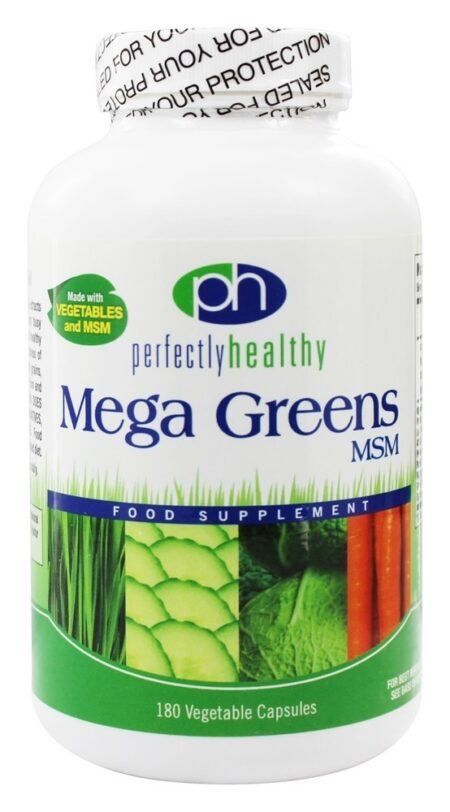 Mega Greens Plus MSM - 180 Cápsula (s) vegetal (s) Perfectly Healthy