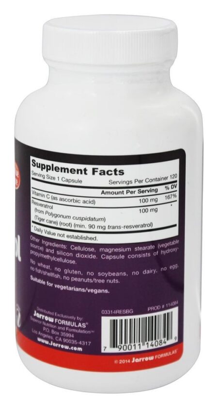 Resveratrol 100 mg. - Cápsulas vegetarianas 120 Jarrow Formulas - Image 2