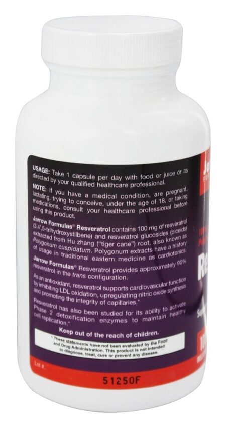 Resveratrol 100 mg. - Cápsulas vegetarianas 120 Jarrow Formulas - Image 3