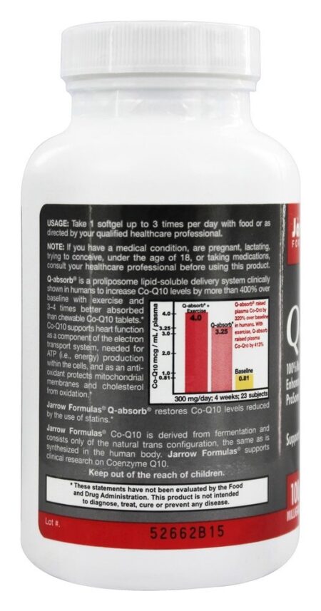 Q-absorb CoQ10 100 mg. - 120 Softgels Jarrow Formulas - Image 3