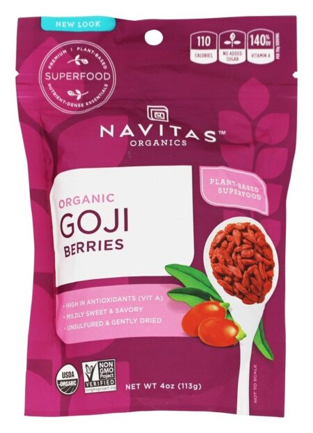 Bagas de Goji secas ao sol - 4 oz. Navitas Organics