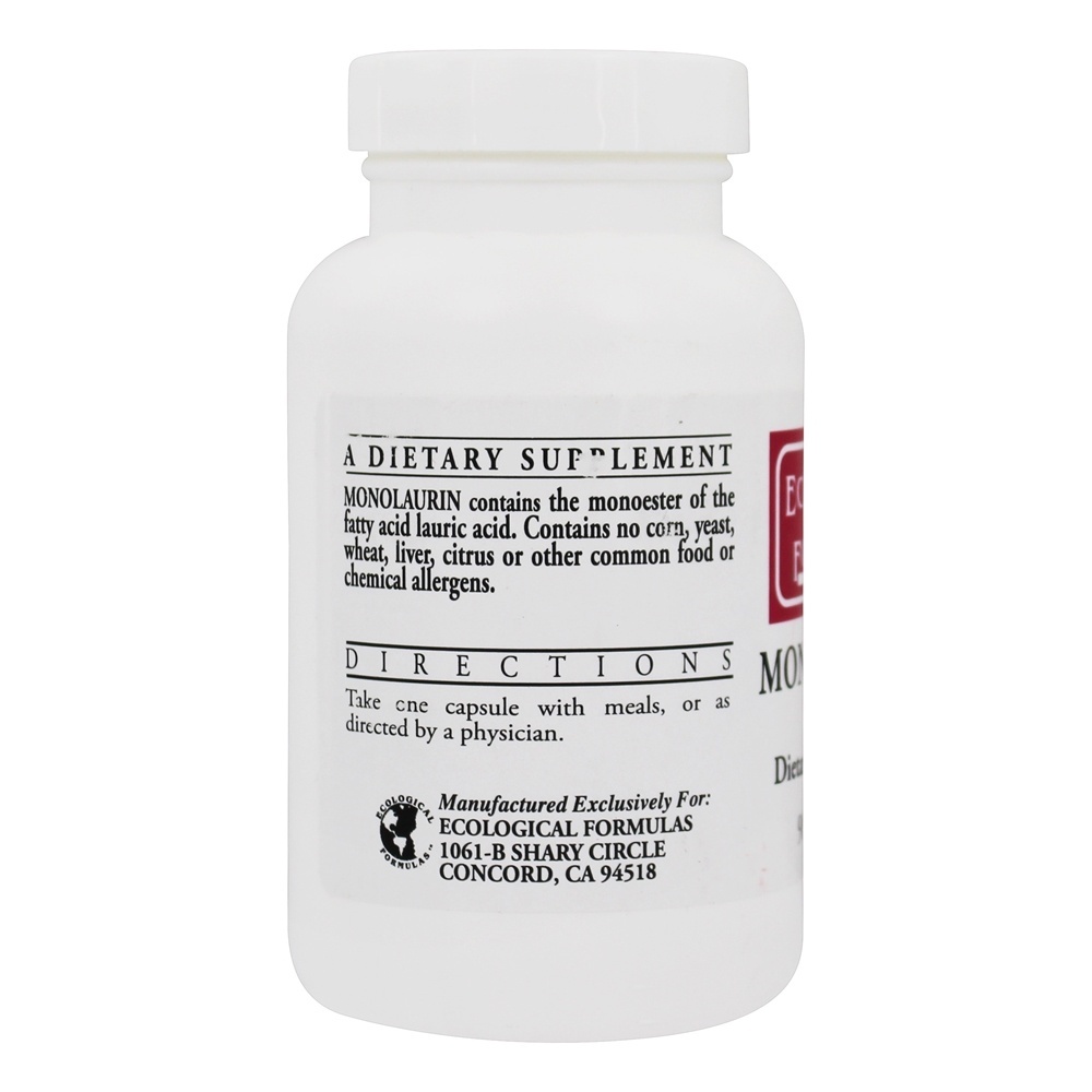 Monolaurina 600 mg. - Cápsulas 90 (anteriormente Cardiovascular Research ) Ecological Formulas - Imagem 3