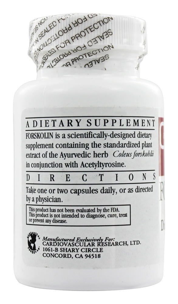 Forskolin (Coleus Forskohlii) - Cápsulas 60 (anteriormente Cardiovascular Research ) Ecological Formulas - Imagem 3