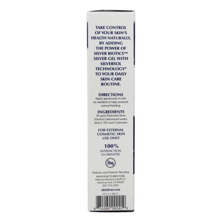 Biotics Silver Silver Ultimate Skin Care Gel - 1.5 fl. oz. Gel de prata ASAP365 American Biotech Labs - Imagem 3