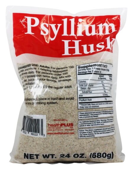 100 % Pure Psyllium Husk - 24 oz. Health Plus