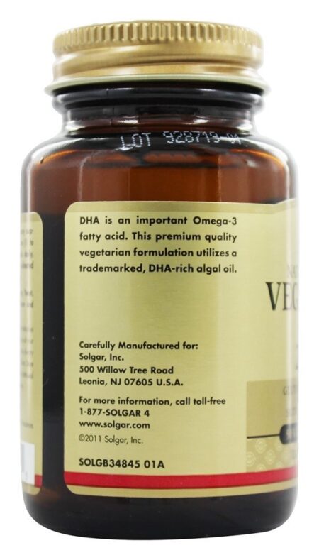 Omega-3 Natural DHA Vegetariano 200 mg. - 50 Cápsulas Vegetarianas Solgar - Image 4