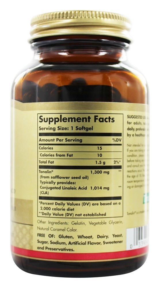 Tonalin CLA 1300 mg. - 60 Softgels Solgar - Imagem 2