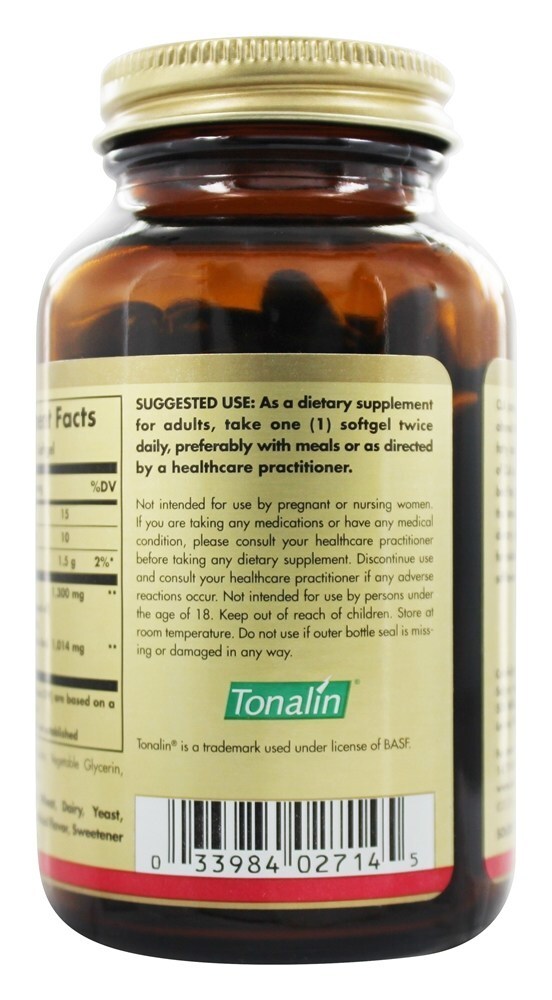Tonalin CLA 1300 mg. - 60 Softgels Solgar - Imagem 3