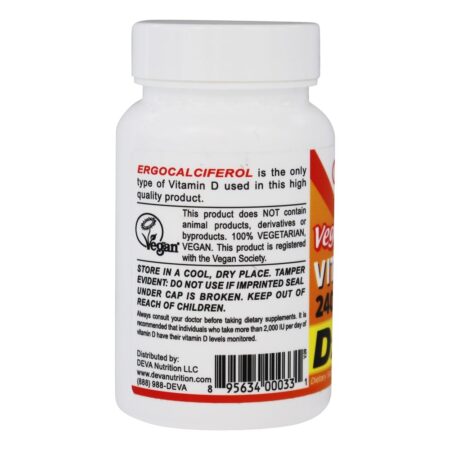 Vitamina D Vegana D2 2400 UI - 90 Tablets Deva Nutrition - Image 3