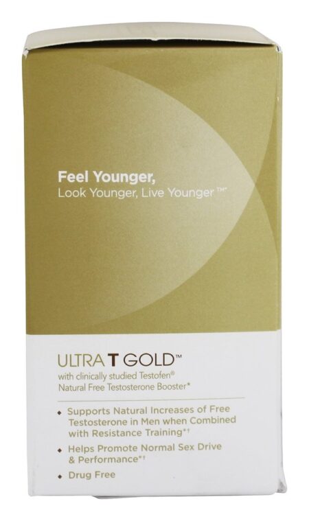 Impulsionador de testosterona livre natural Ultra T Gold - Cápsulas vegetarianas 60 Ageless Foundation - Image 3