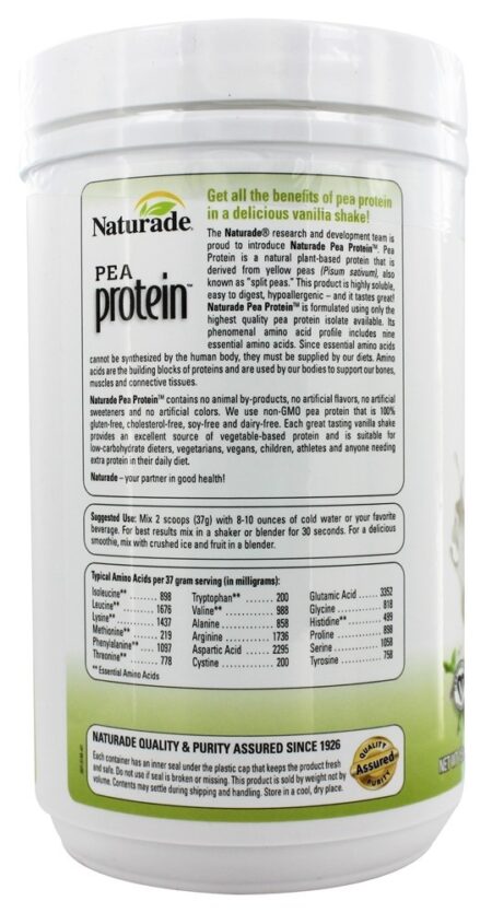 Baunilha Em Pó De Proteína De Ervilha - 15.66 oz. Naturade - Image 3