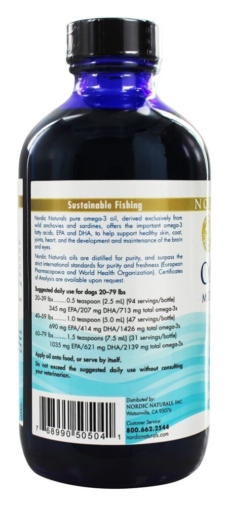 Omega - 3 Animais de estimação para cães de raças grandes a médios - 8 fl. oz. Nordic Naturals - Image 3